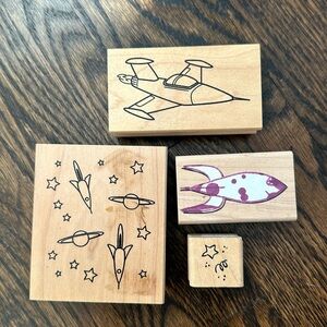 Space Rocket Rubber Stamps